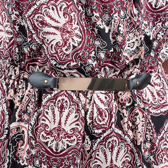 NYCollection Paisley Print Belted Jumpsuit Size 2X - Picture 3 of 9